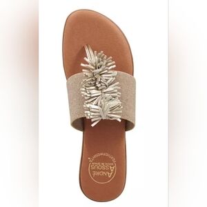 Andre Assous Linen Resort Vacation Beach Coastal Lake Preppy Elevated Sandals 7